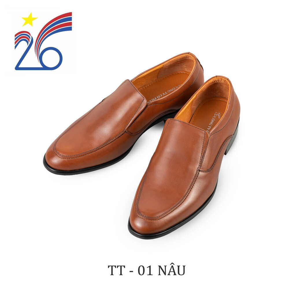 Giày Da TT-01 (Đen-Nâu)
