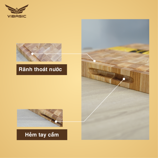 Thớt Tần Bì (Ash Wood) Vibasic ghép block